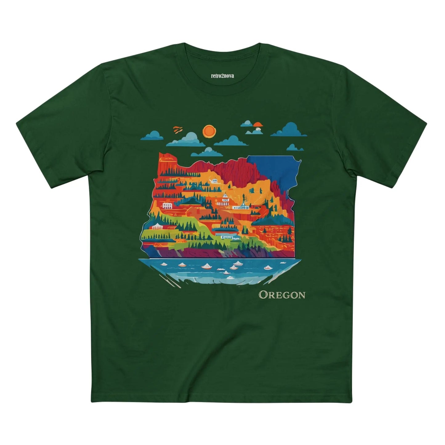 Oregon State Shirt Unisex Premium Cotton Tee With Original Retro Art Design Collection