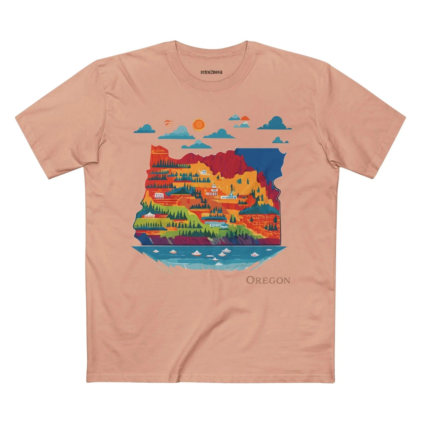 Oregon State Shirt Unisex Premium Cotton Tee With Original Retro Art Design Collection