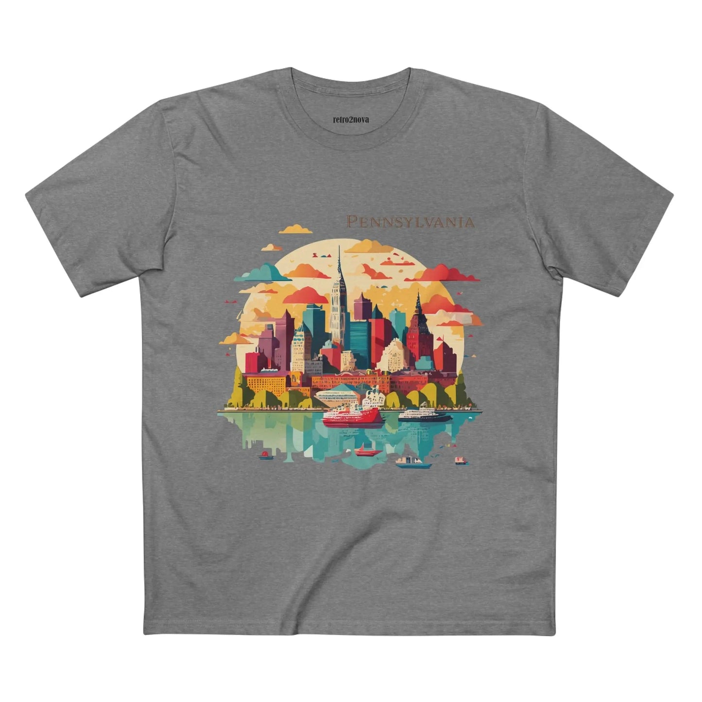 Pennsylvania State Shirt Unisex Premium Cotton Tee With Original Art Design From Retro2Nova