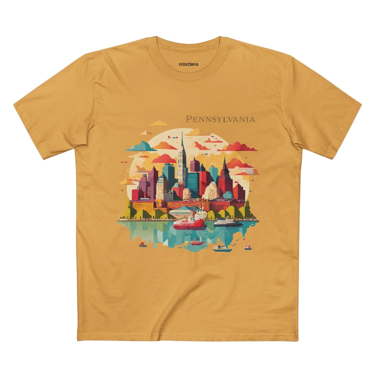 Pennsylvania State Shirt Unisex Premium Cotton Tee With Original Art Design From Retro2Nova