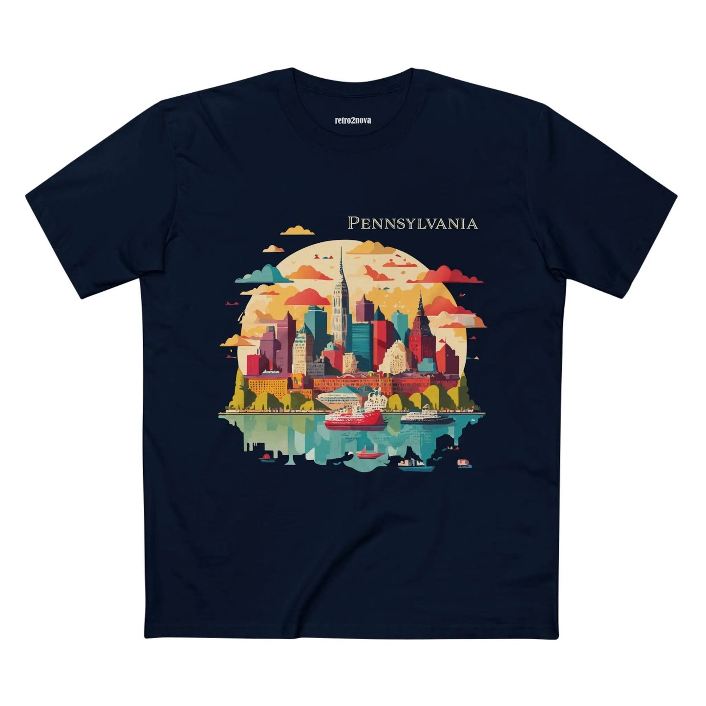 Pennsylvania State Shirt Unisex Premium Cotton Tee With Original Art Design From Retro2Nova