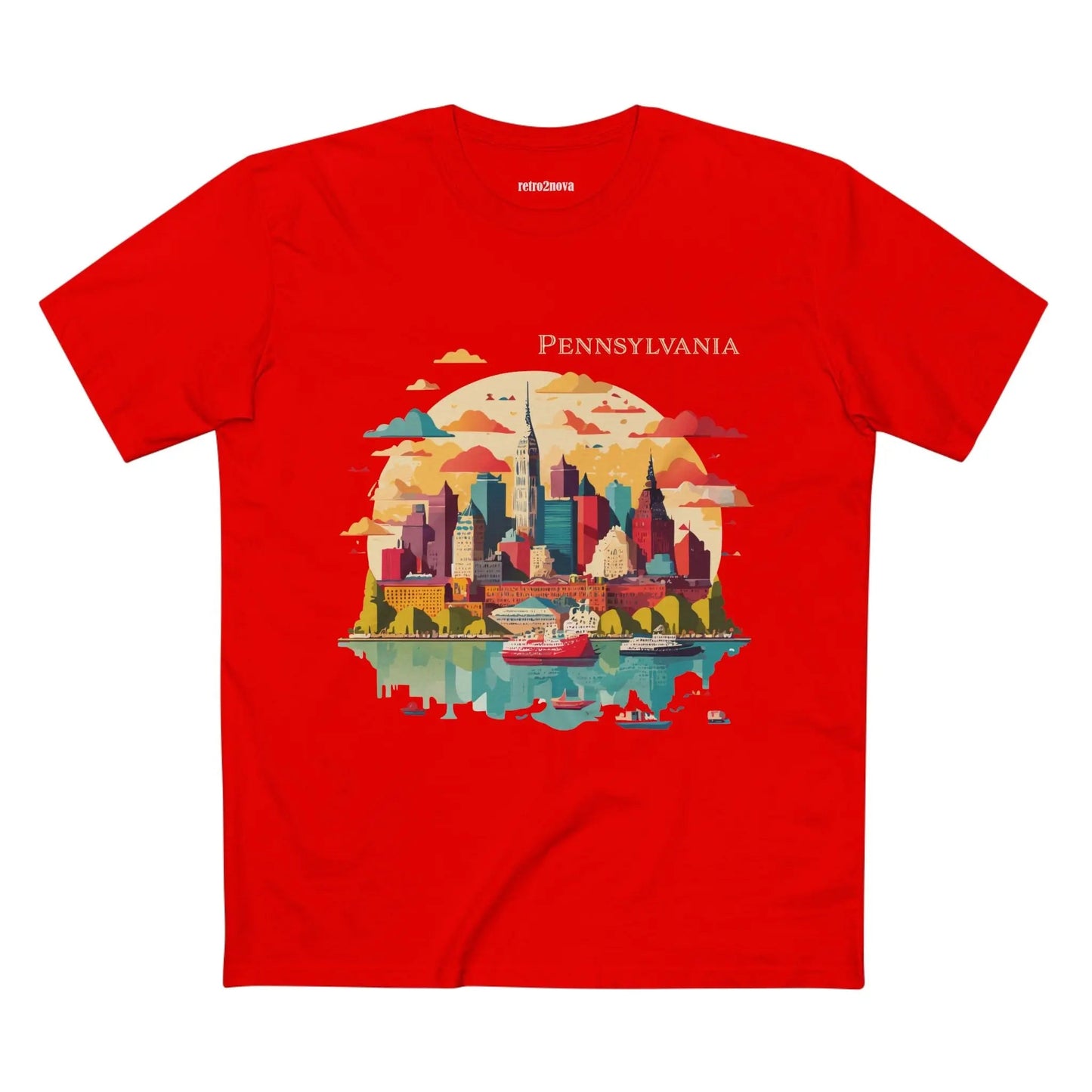 Pennsylvania State Shirt Unisex Premium Cotton Tee With Original Art Design From Retro2Nova