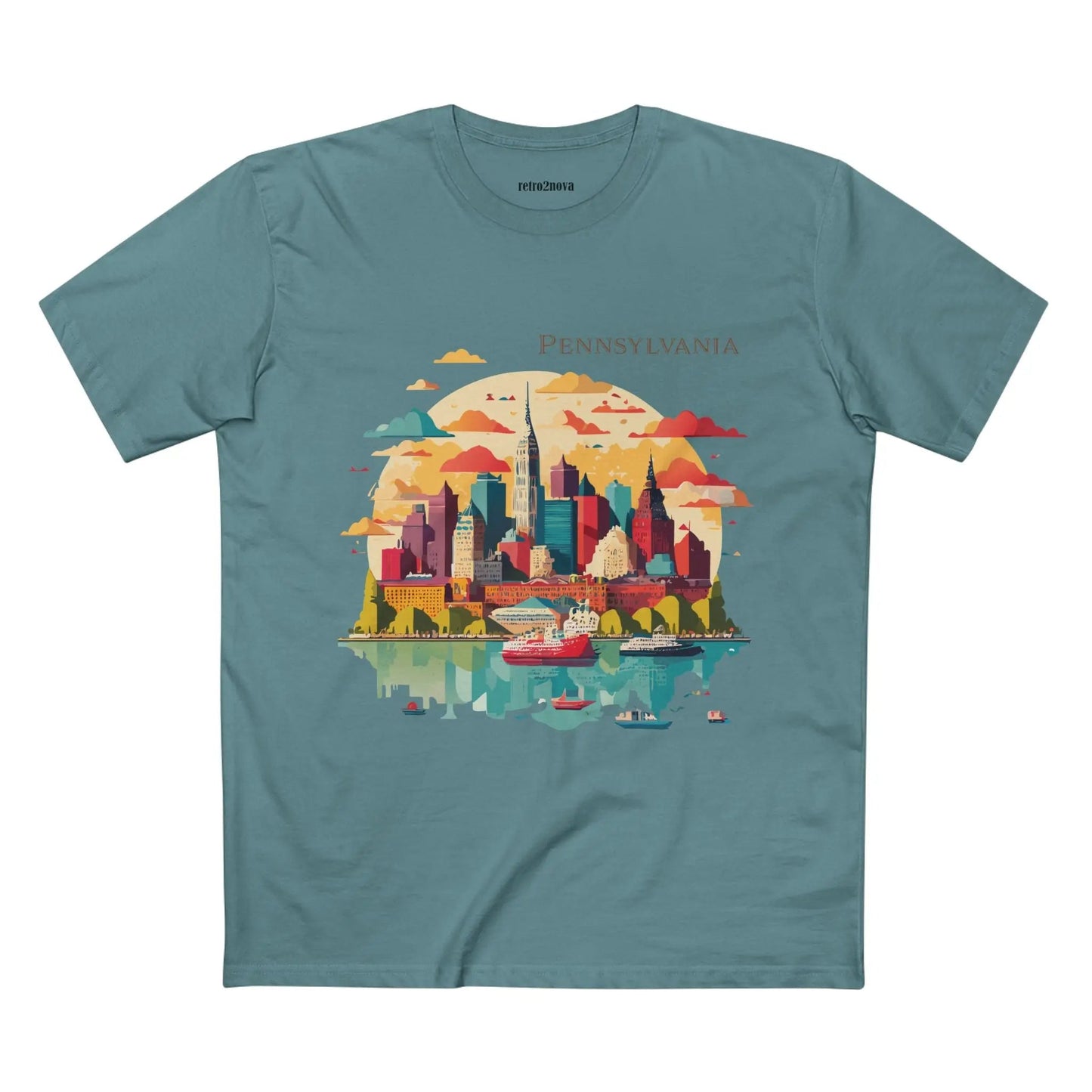 Pennsylvania State Shirt Unisex Premium Cotton Tee With Original Art Design From Retro2Nova