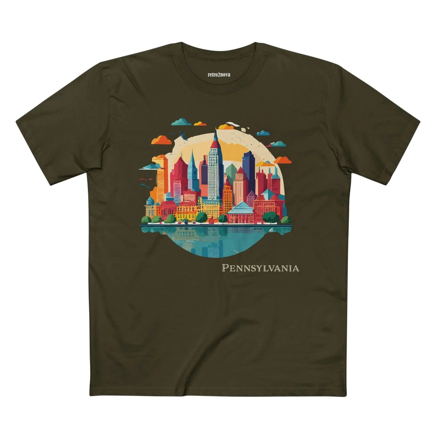 Pennsylvania State Shirt Unisex Premium Cotton Tee Featuring Original Art Design Collection