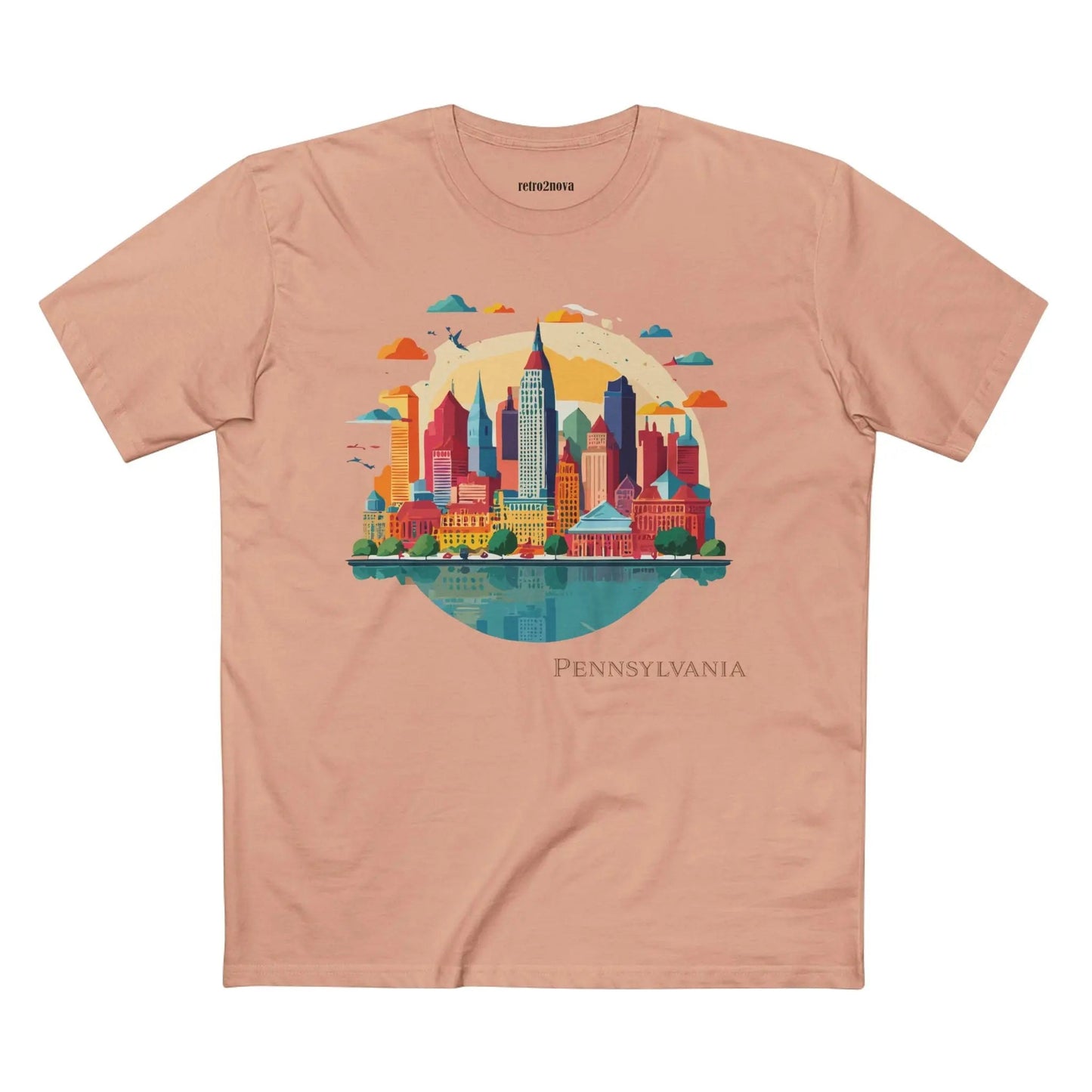 Pennsylvania State Shirt Unisex Premium Cotton Tee Featuring Original Art Design Collection