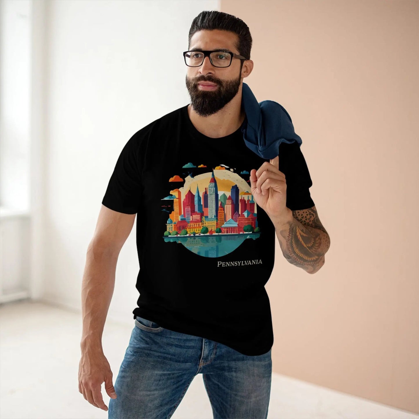Pennsylvania State Shirt Unisex Premium Cotton Tee Featuring Original Art Design Collection