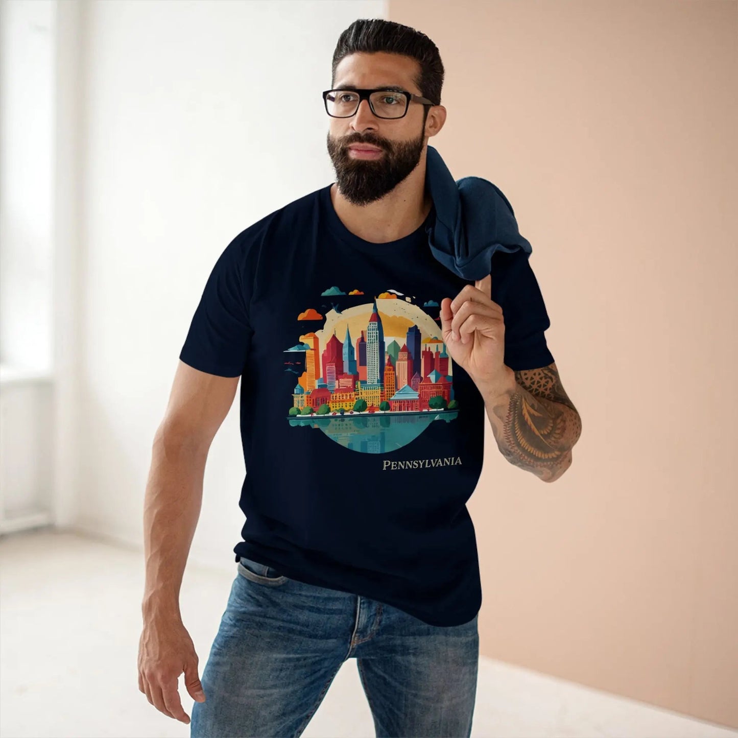 Pennsylvania State Shirt Unisex Premium Cotton Tee Featuring Original Art Design Collection