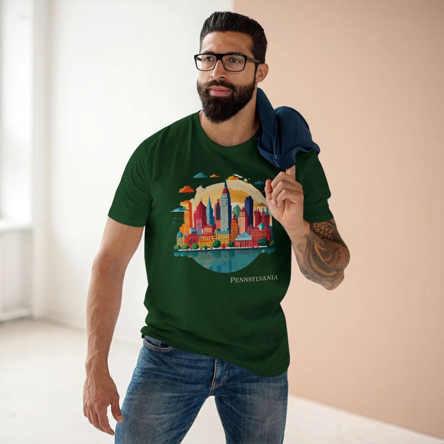 Pennsylvania State Shirt Unisex Premium Cotton Tee Featuring Original Art Design Collection