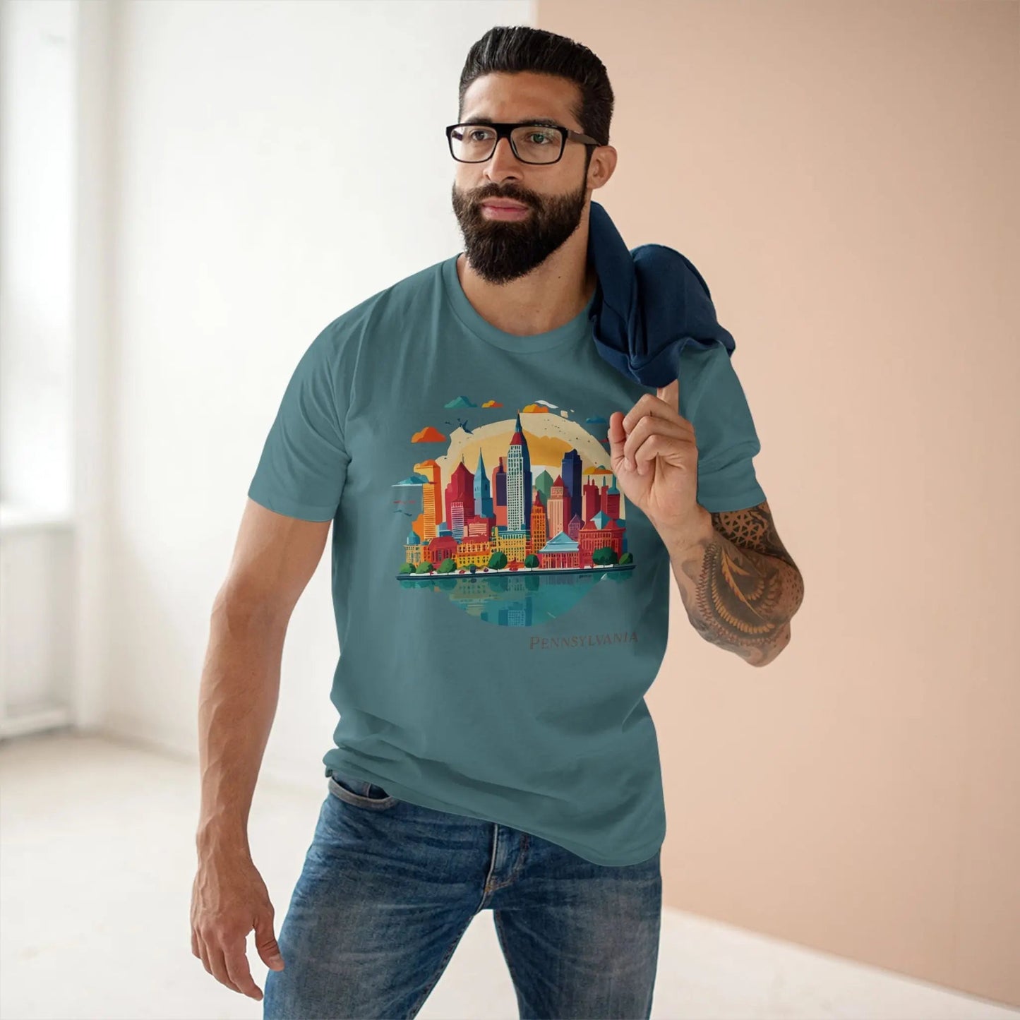 Pennsylvania State Shirt Unisex Premium Cotton Tee Featuring Original Art Design Collection