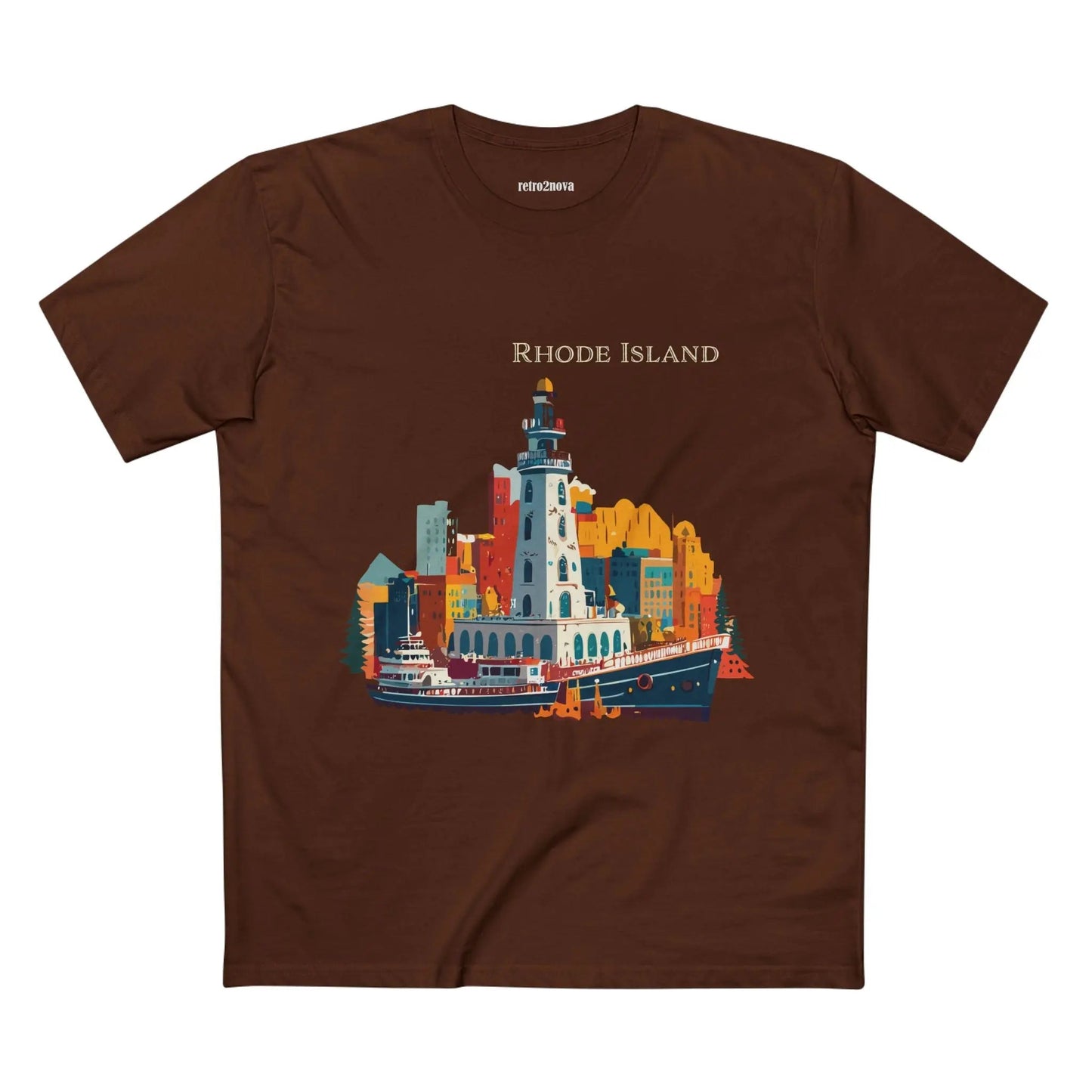 Rhode Island State Shirt Unisex Premium Cotton Tee With Original Art Design By Retro2Nova