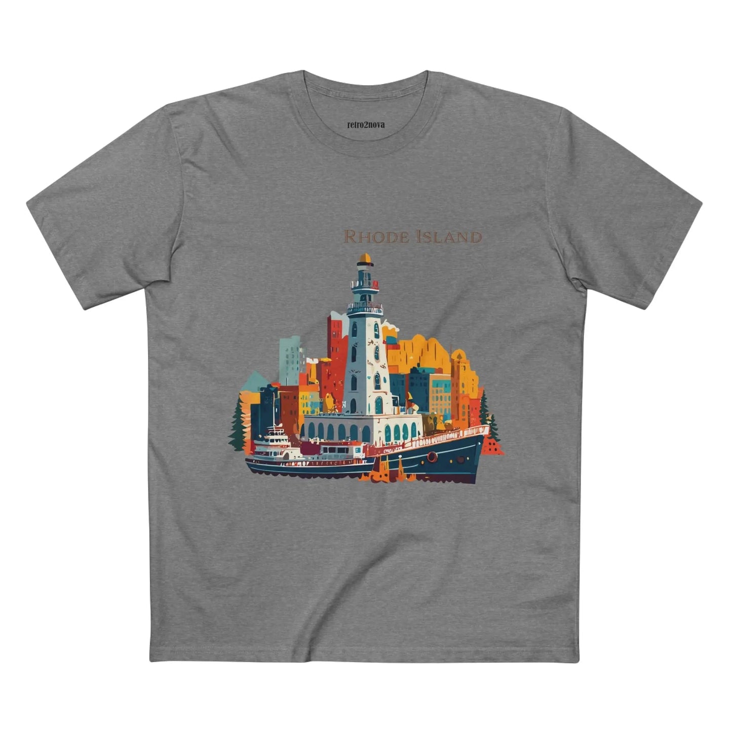 Rhode Island State Shirt Unisex Premium Cotton Tee With Original Art Design By Retro2Nova