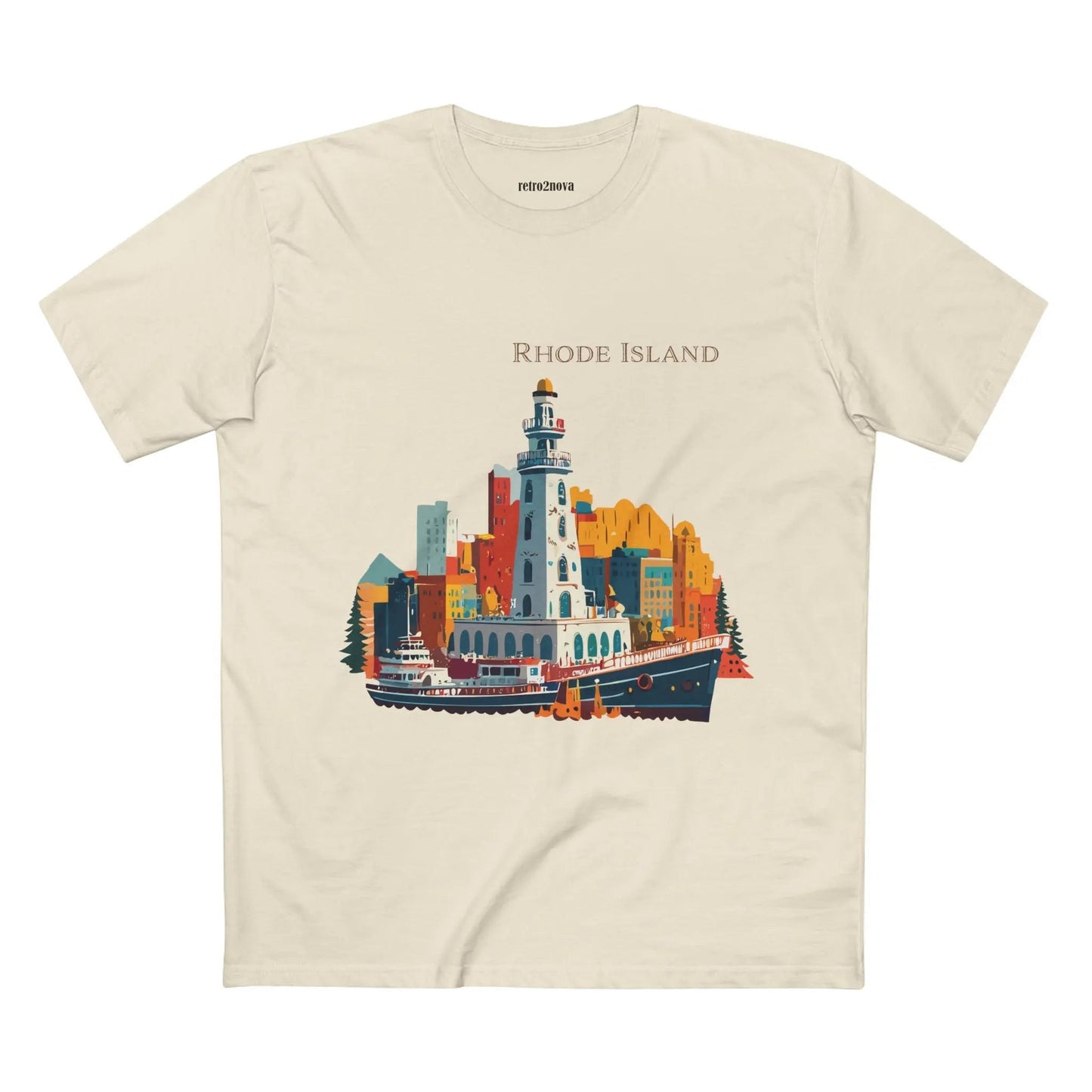 Rhode Island State Shirt Unisex Premium Cotton Tee With Original Art Design By Retro2Nova