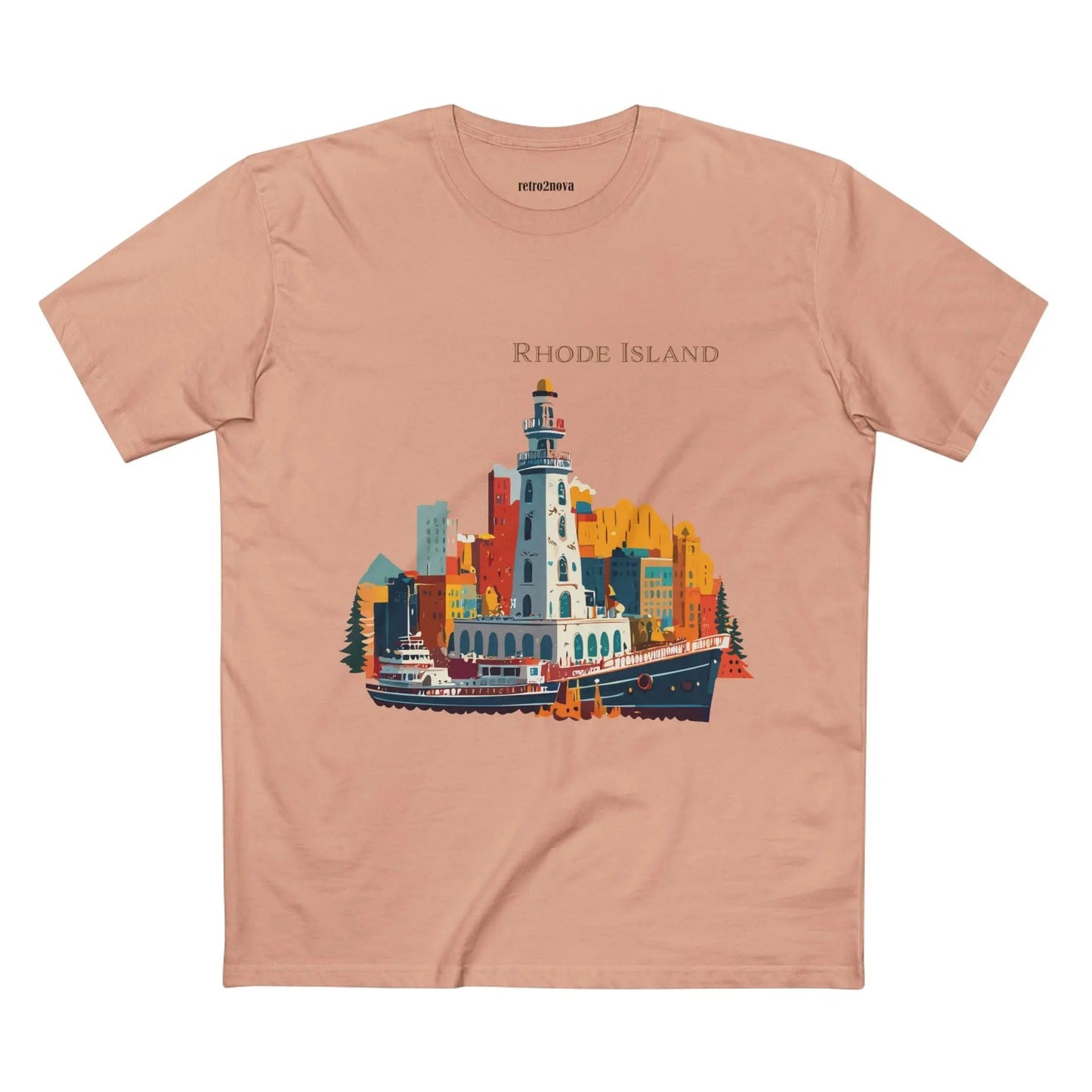 Rhode Island State Shirt Unisex Premium Cotton Tee With Original Art Design By Retro2Nova