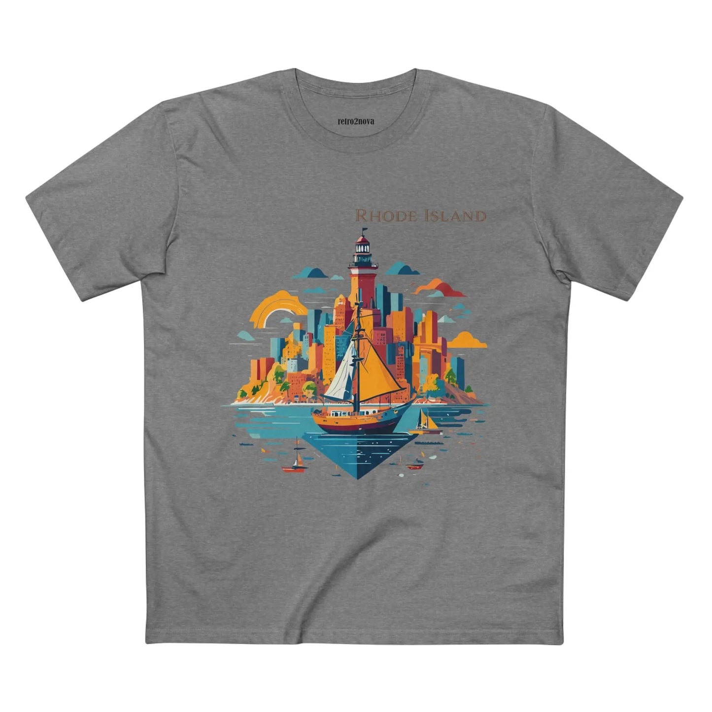 Rhode Island State Shirt Unisex Premium Cotton Tee With Original Art Design Retro2Nova