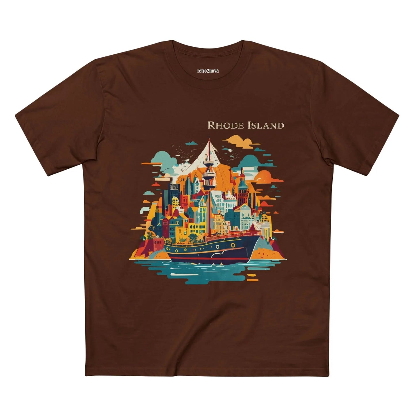 Rhode Island State Shirt Unisex Premium Cotton Tee With Original Art By Retro2Nova