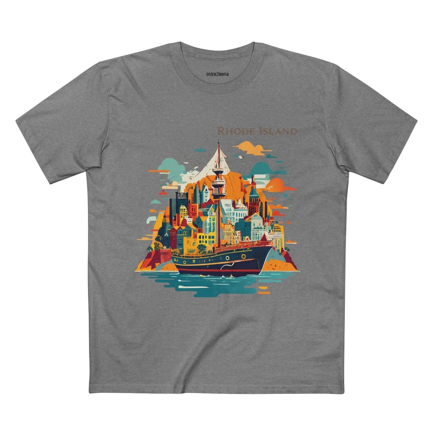 Rhode Island State Shirt Unisex Premium Cotton Tee With Original Art By Retro2Nova