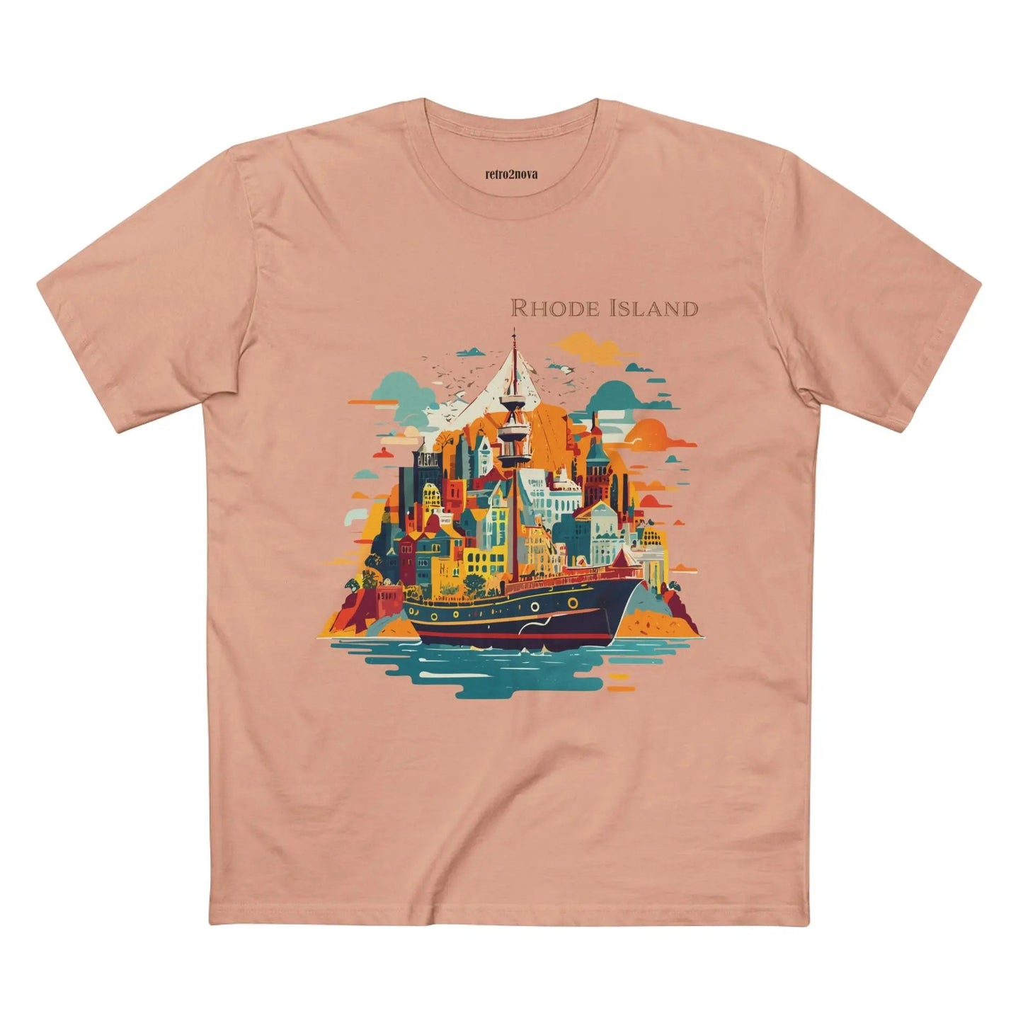 Rhode Island State Shirt Unisex Premium Cotton Tee With Original Art By Retro2Nova