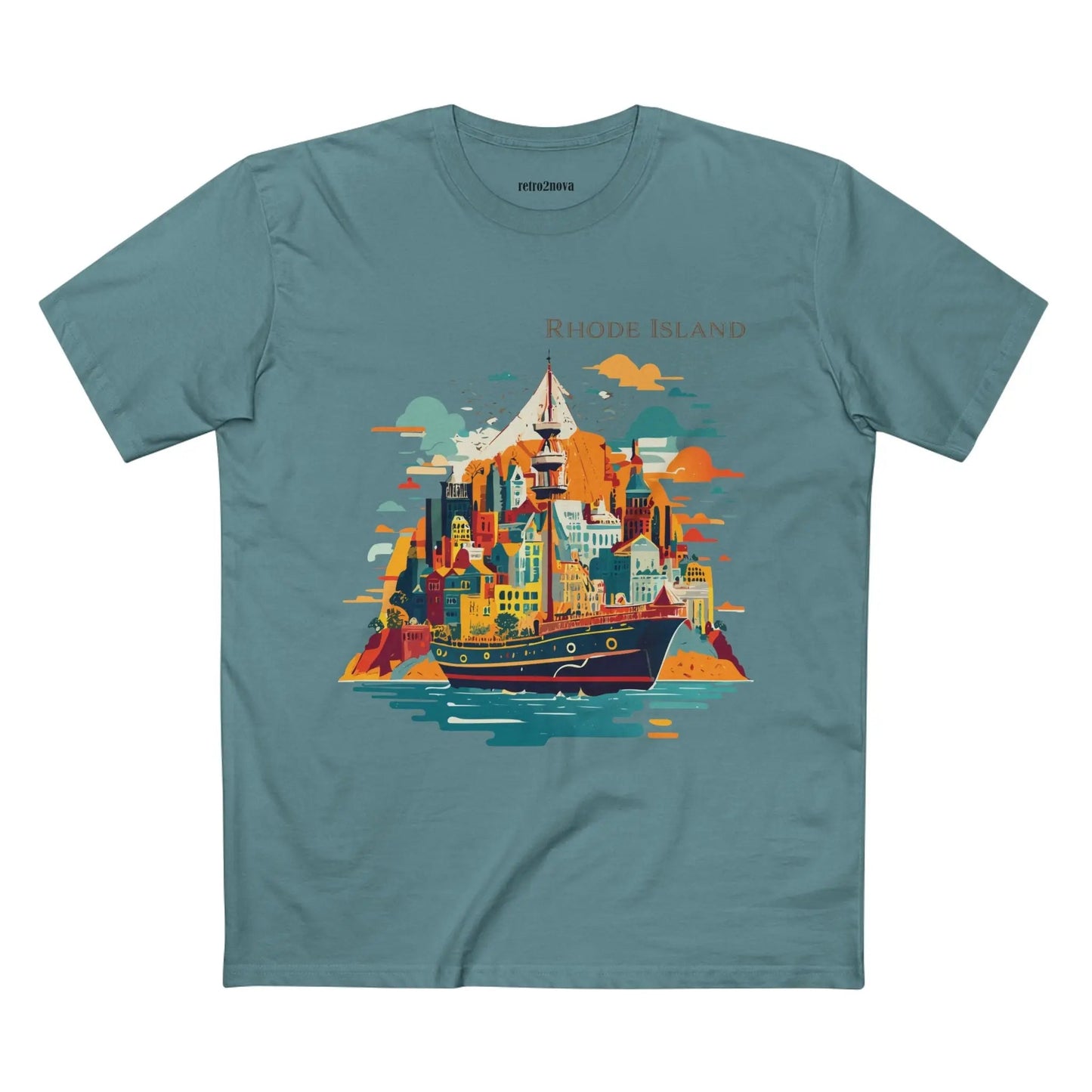 Rhode Island State Shirt Unisex Premium Cotton Tee With Original Art By Retro2Nova