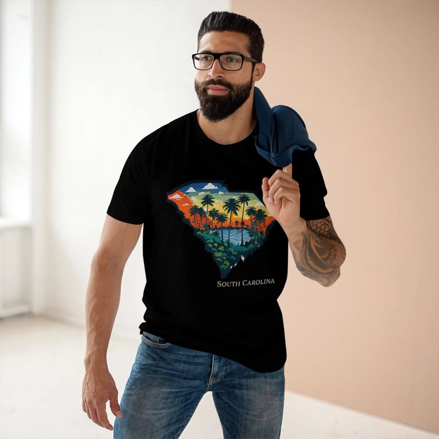 South Carolina State Shirt Unisex Premium Cotton Tee With Original Art Design By Retro2Nova