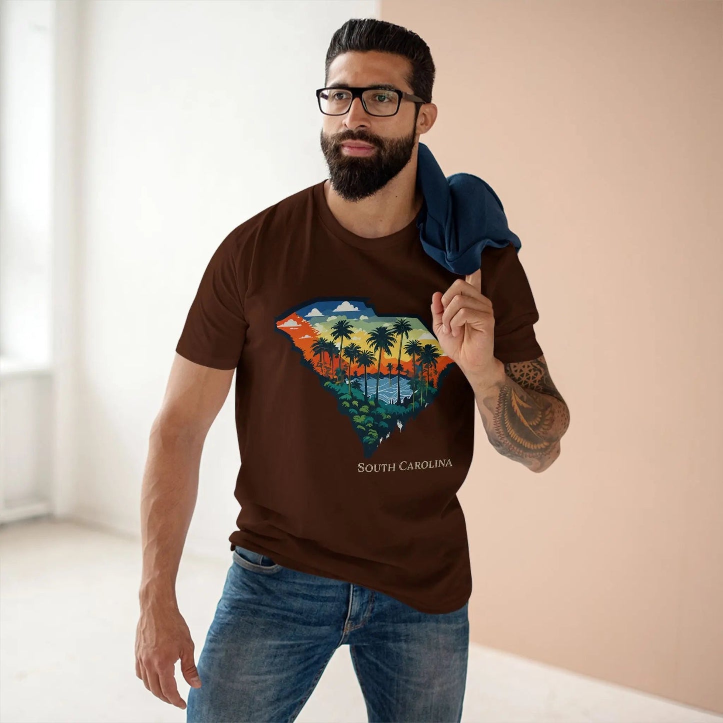 South Carolina State Shirt Unisex Premium Cotton Tee With Original Art Design By Retro2Nova