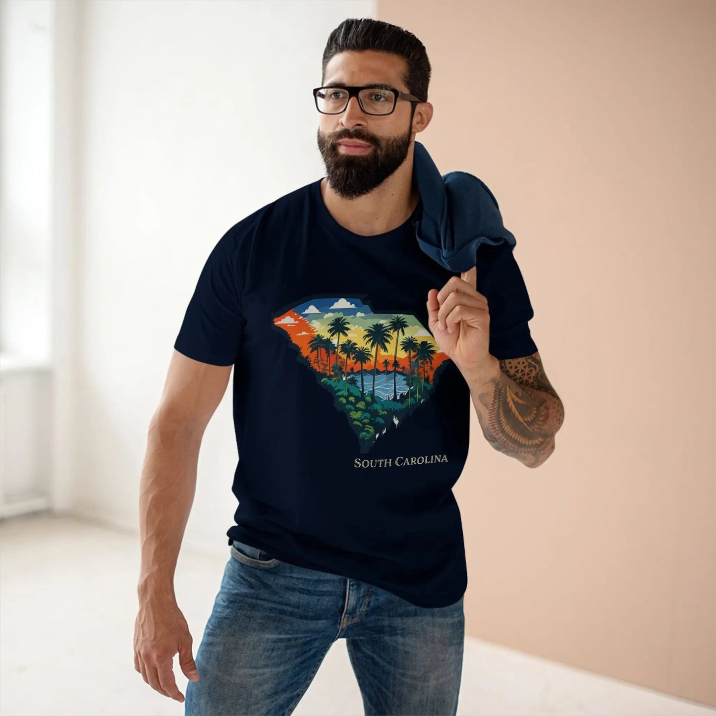 South Carolina State Shirt Unisex Premium Cotton Tee With Original Art Design By Retro2Nova