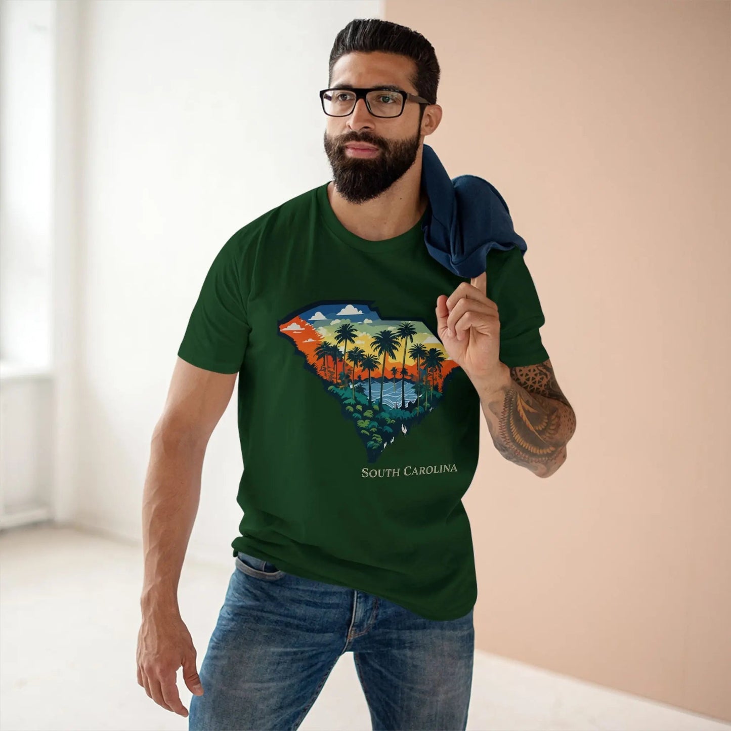 South Carolina State Shirt Unisex Premium Cotton Tee With Original Art Design By Retro2Nova