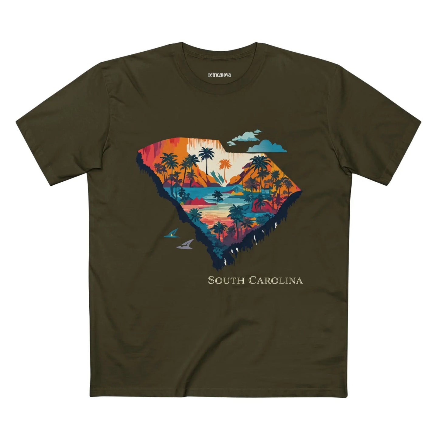 South Carolina State Shirt Unisex Premium Cotton Tee With Original Art Design By Retro2Nova