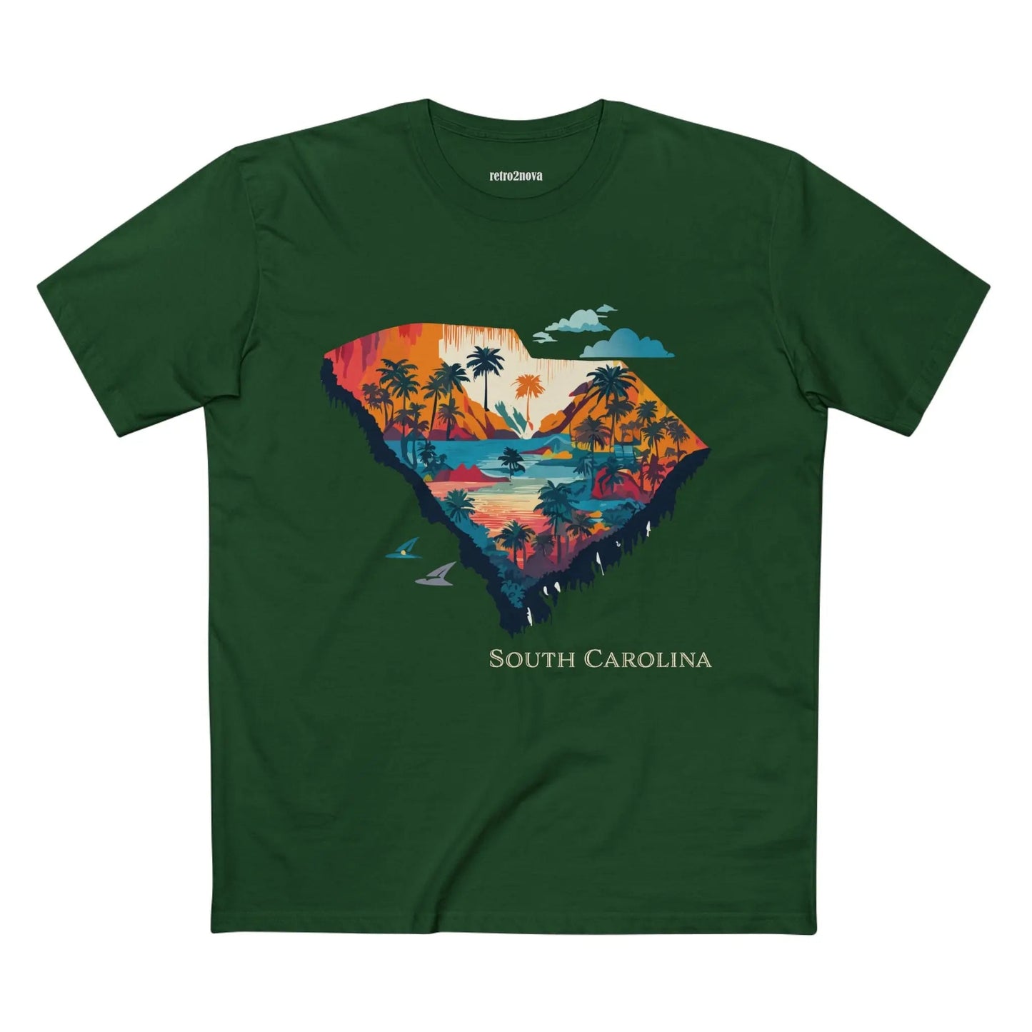 South Carolina State Shirt Unisex Premium Cotton Tee With Original Art Design By Retro2Nova