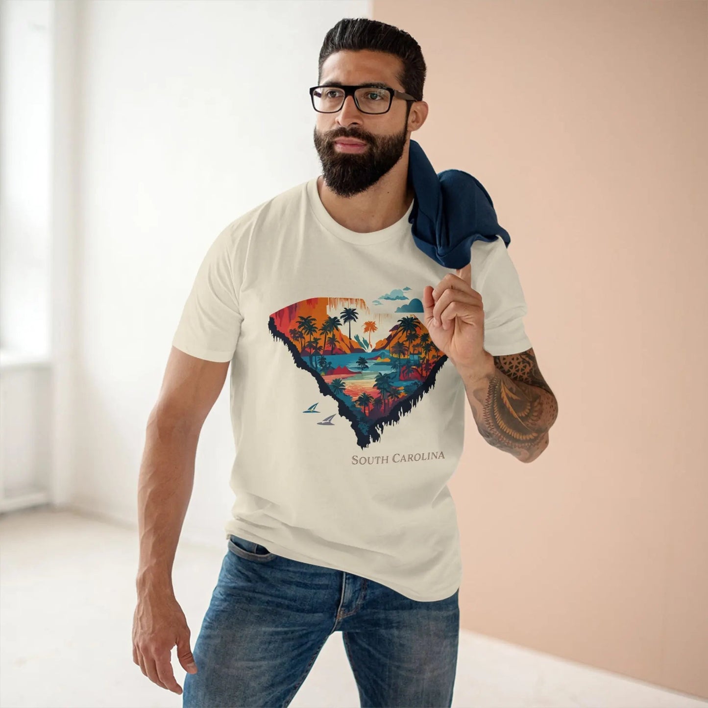 South Carolina State Shirt Unisex Premium Cotton Tee With Original Art Design By Retro2Nova