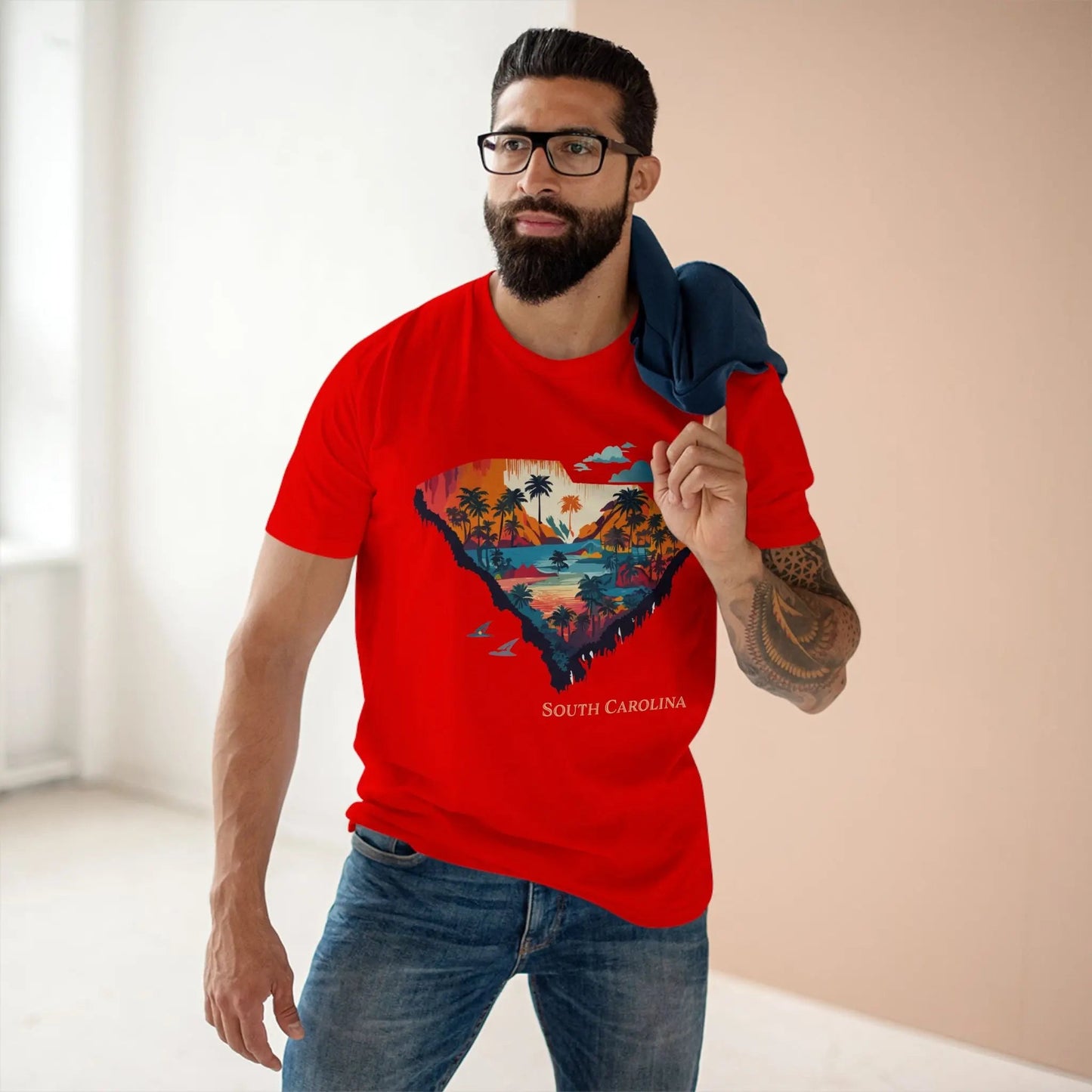 South Carolina State Shirt Unisex Premium Cotton Tee With Original Art Design By Retro2Nova