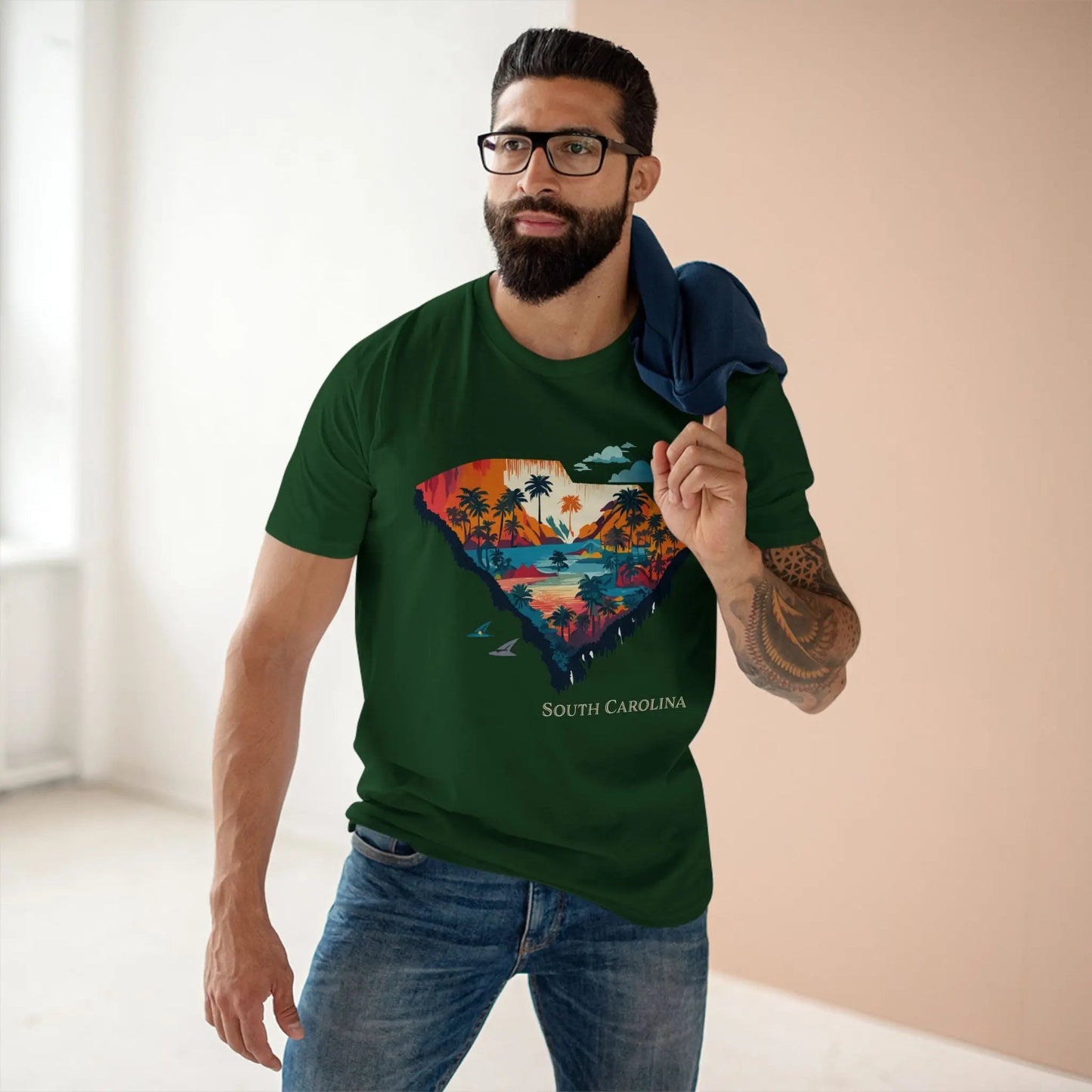 South Carolina State Shirt Unisex Premium Cotton Tee With Original Art Design By Retro2Nova
