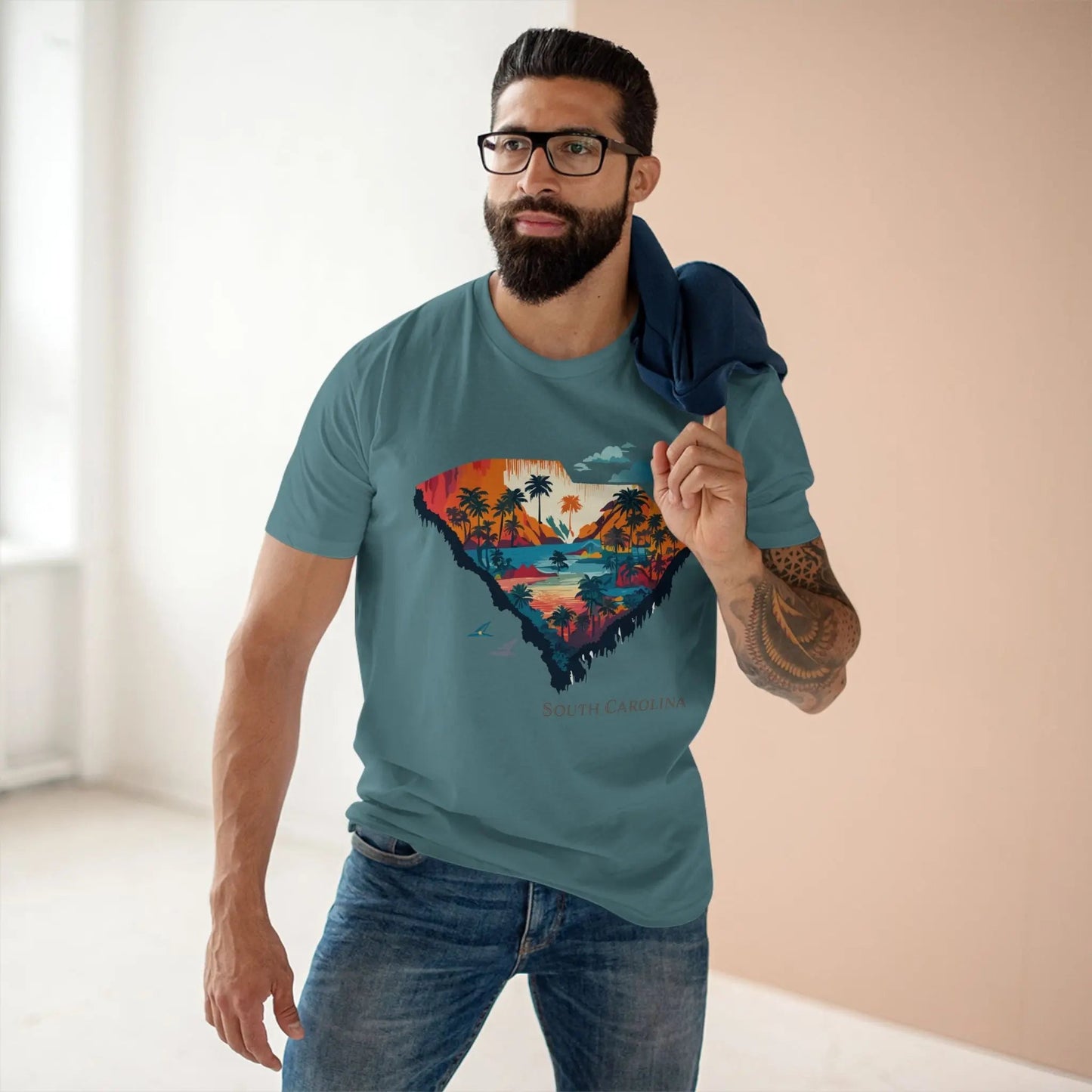 South Carolina State Shirt Unisex Premium Cotton Tee With Original Art Design By Retro2Nova