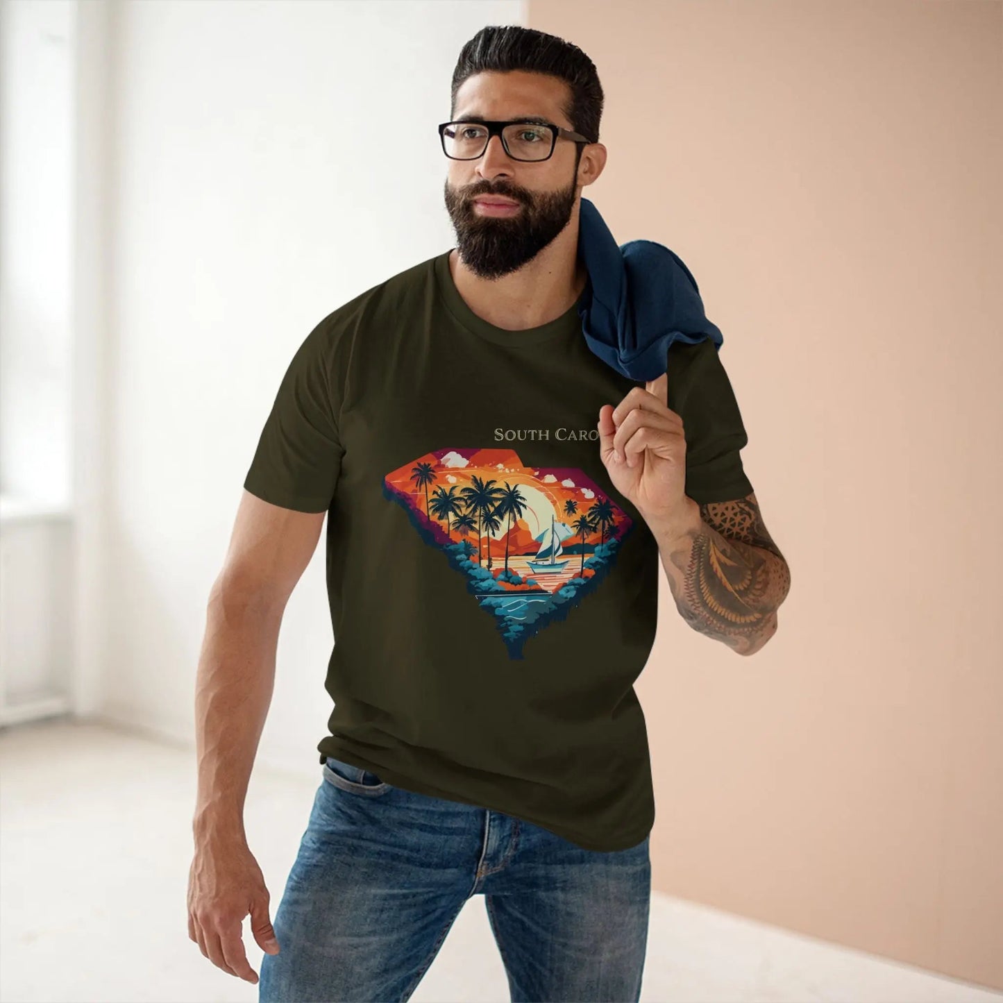South Carolina State Shirt Unisex Premium Cotton Tee With Original Art By Retro2Nova