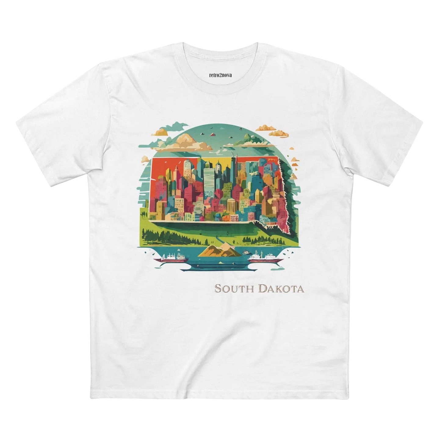 South Dakota State Shirt Unisex Premium Cotton Tee With Original Art Design Retro2Nova