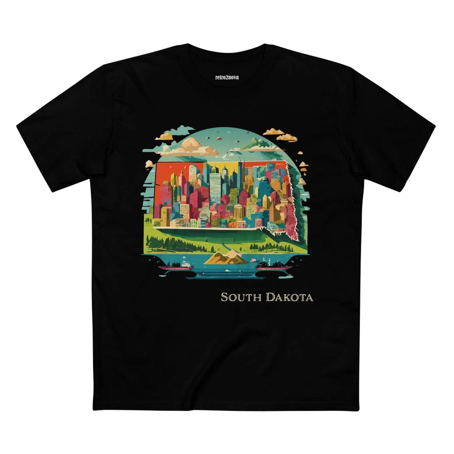 South Dakota State Shirt Unisex Premium Cotton Tee With Original Art Design Retro2Nova