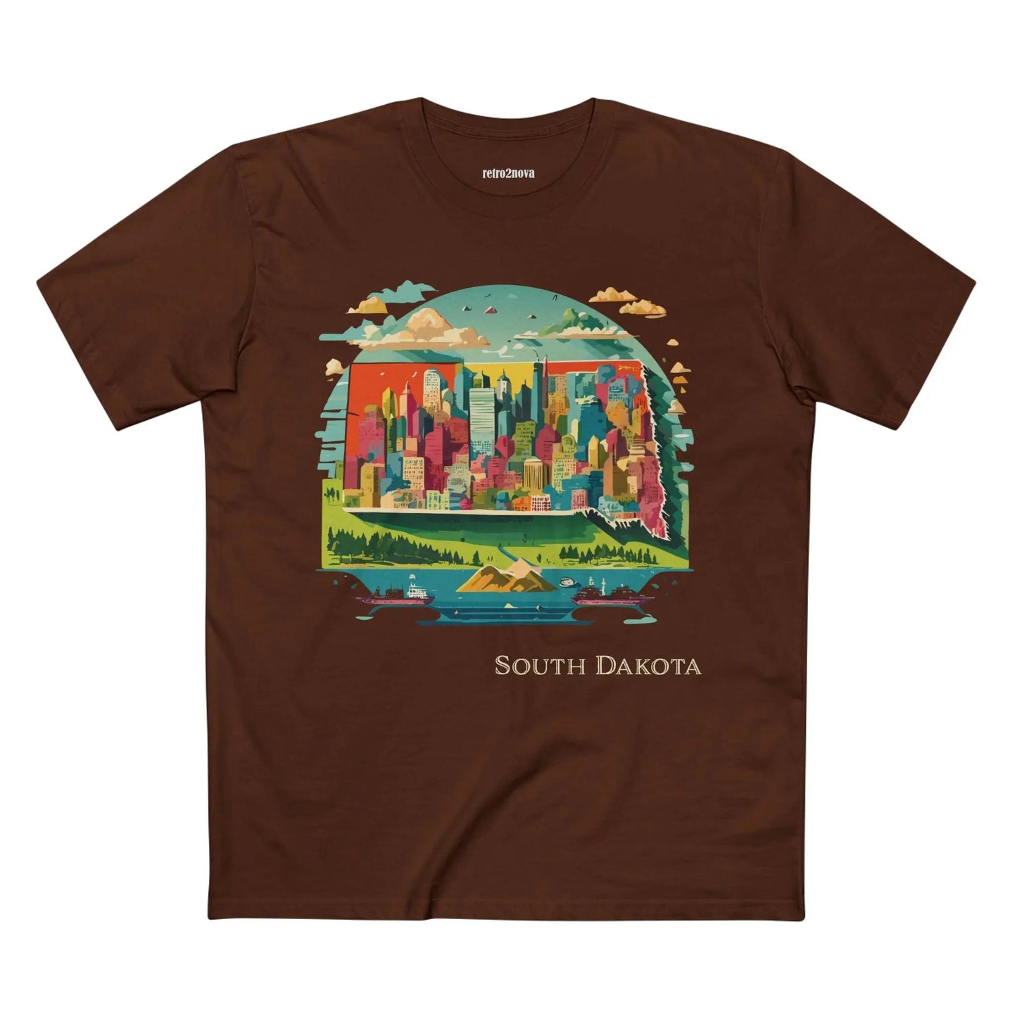 South Dakota State Shirt Unisex Premium Cotton Tee With Original Art Design Retro2Nova