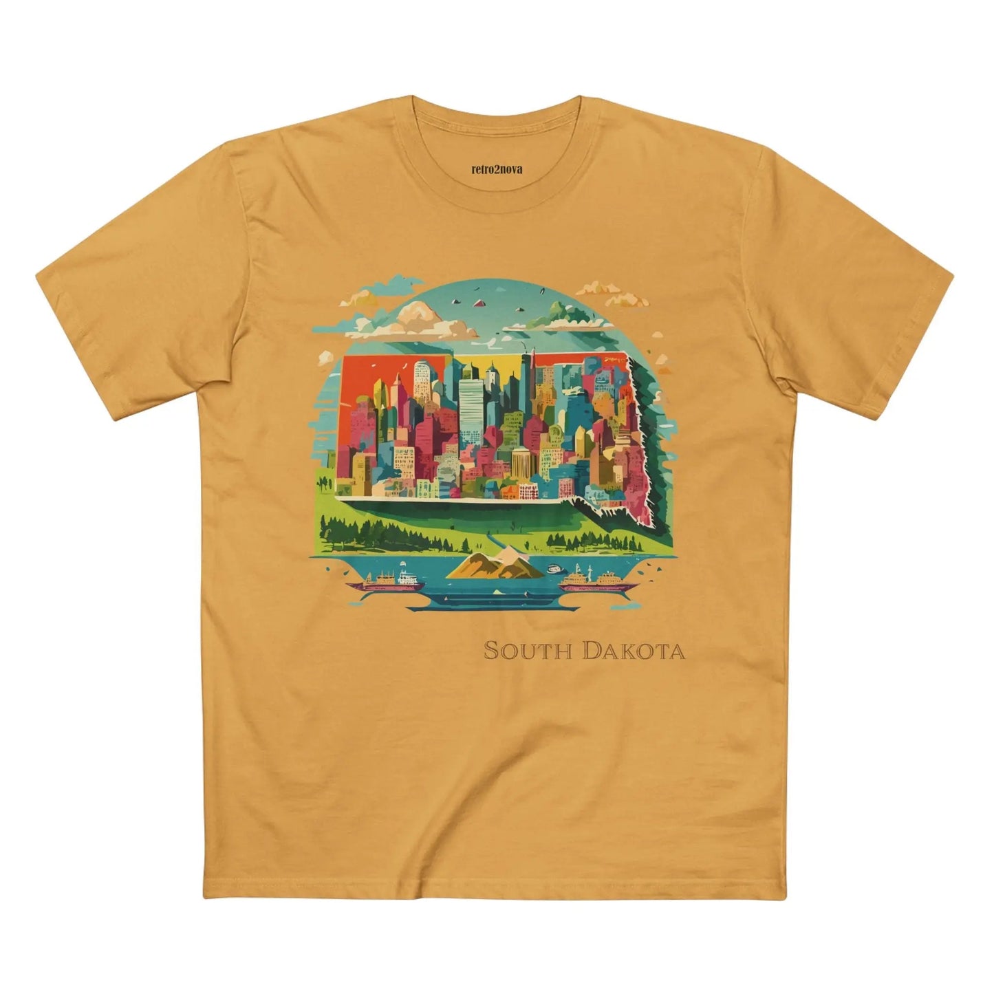 South Dakota State Shirt Unisex Premium Cotton Tee With Original Art Design Retro2Nova