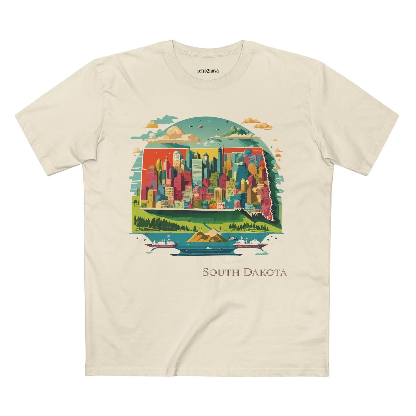 South Dakota State Shirt Unisex Premium Cotton Tee With Original Art Design Retro2Nova