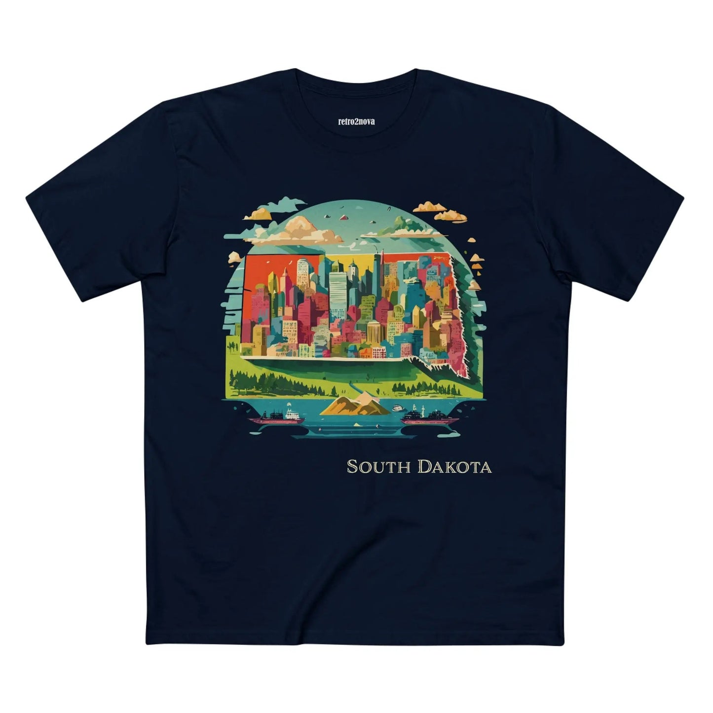 South Dakota State Shirt Unisex Premium Cotton Tee With Original Art Design Retro2Nova