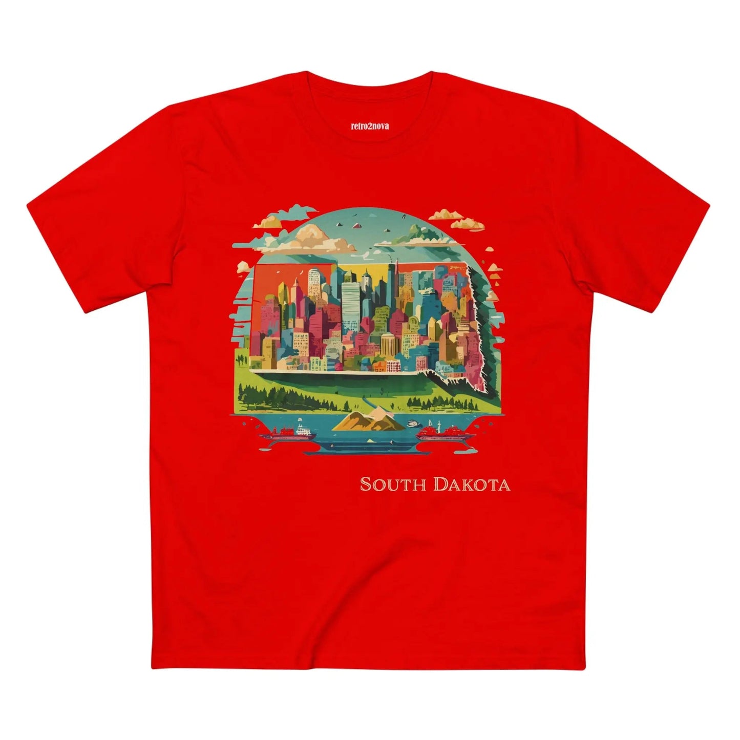 South Dakota State Shirt Unisex Premium Cotton Tee With Original Art Design Retro2Nova