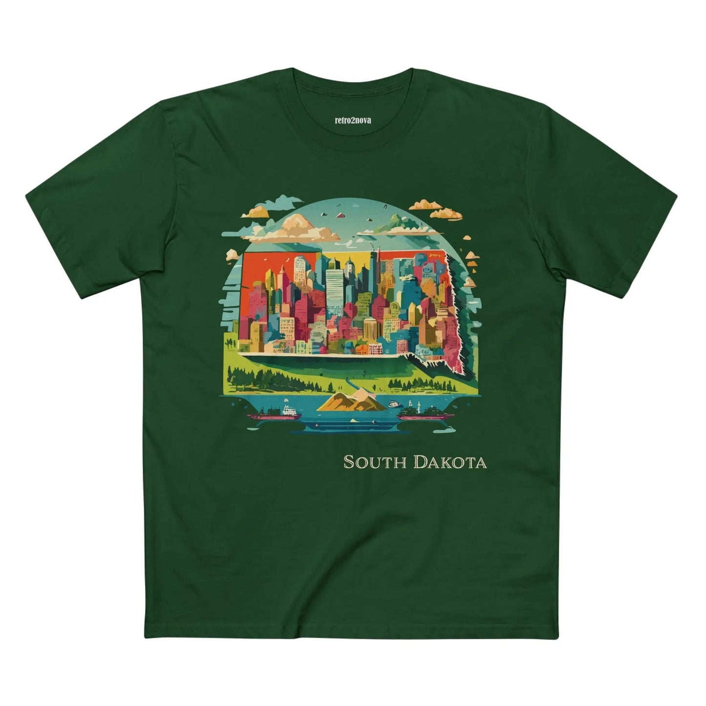 South Dakota State Shirt Unisex Premium Cotton Tee With Original Art Design Retro2Nova