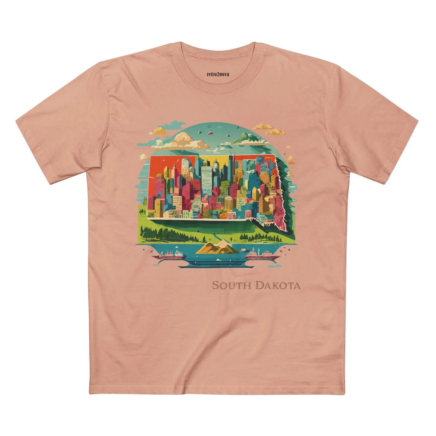 South Dakota State Shirt Unisex Premium Cotton Tee With Original Art Design Retro2Nova