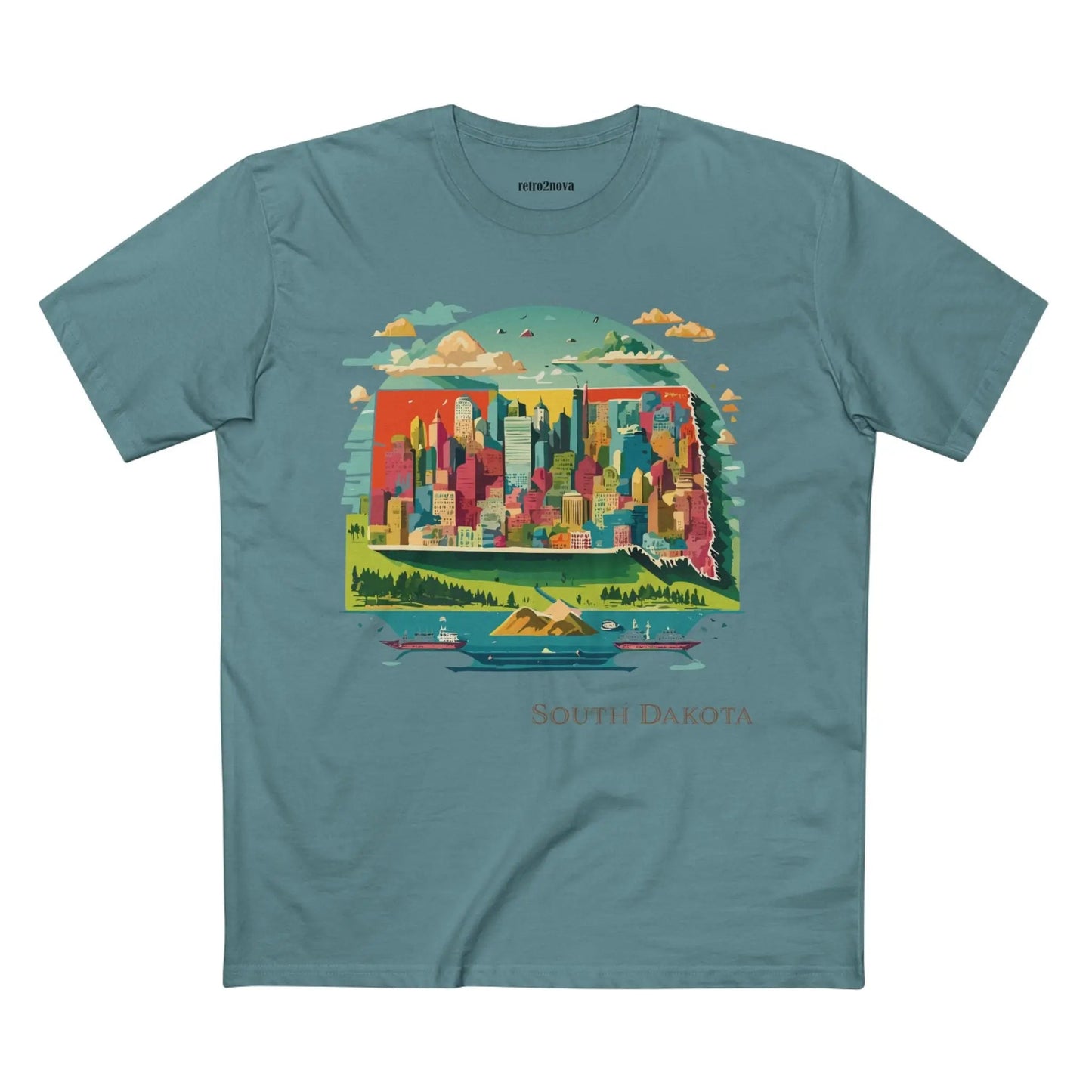 South Dakota State Shirt Unisex Premium Cotton Tee With Original Art Design Retro2Nova