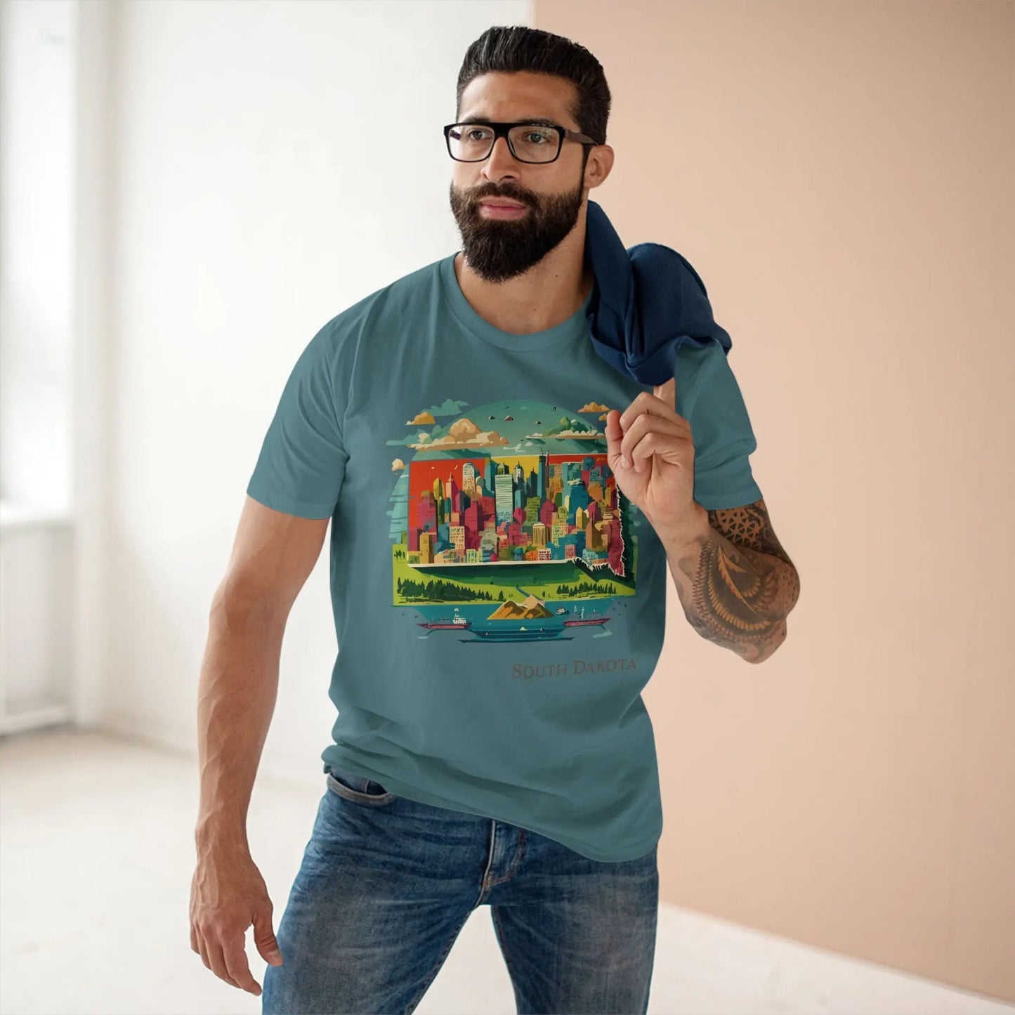South Dakota State Shirt Unisex Premium Cotton Tee With Original Art Design Retro2Nova