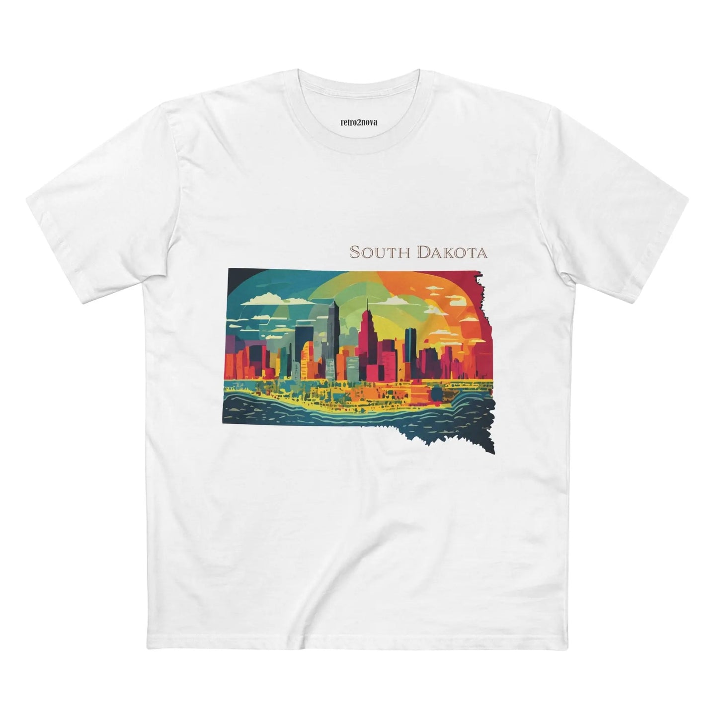 South Dakota State Shirt by Retro2Nova Premium Cotton Tee with Original Art Design