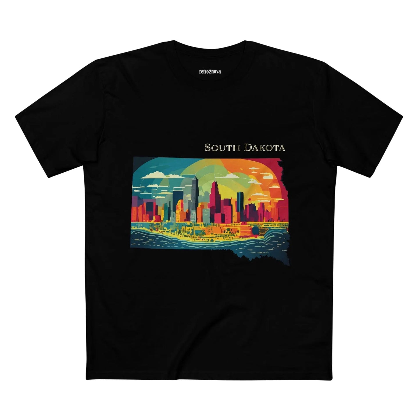 South Dakota State Shirt by Retro2Nova Premium Cotton Tee with Original Art Design