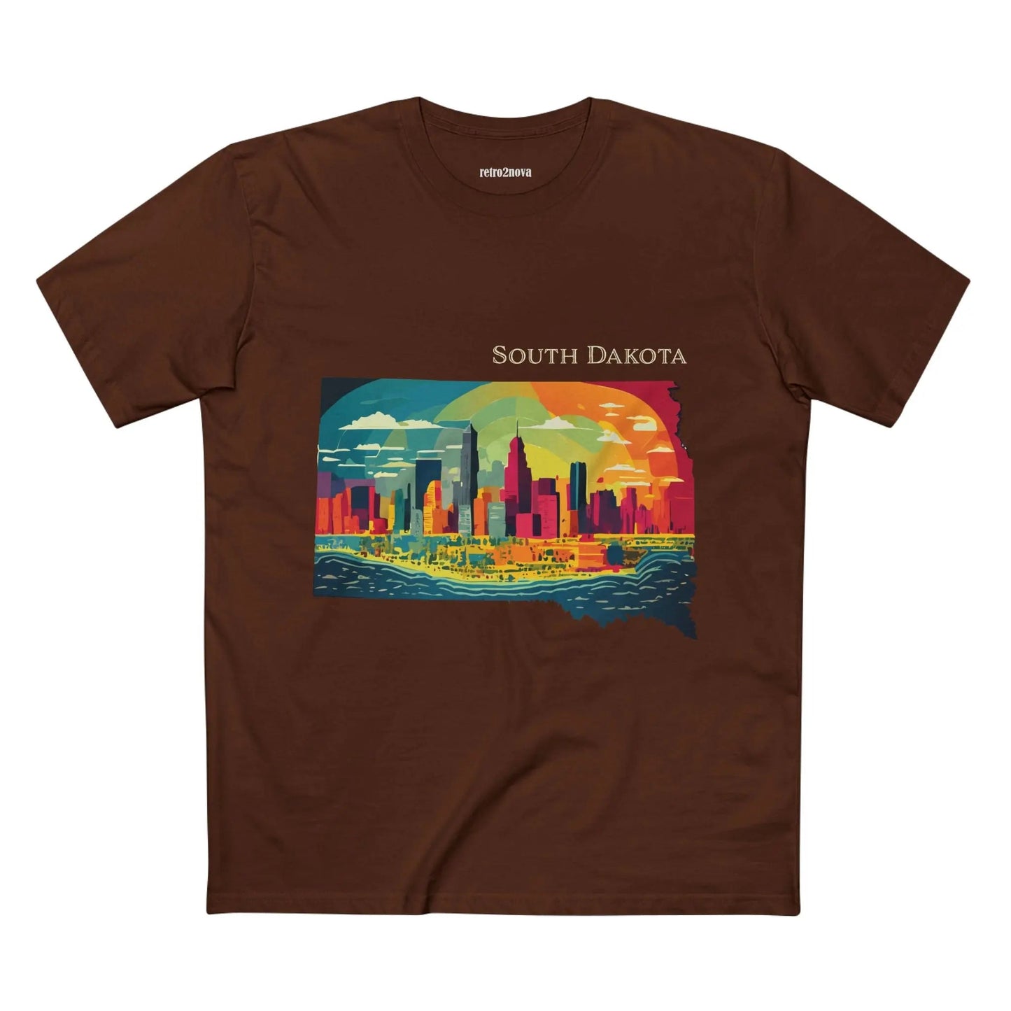 South Dakota State Shirt by Retro2Nova Premium Cotton Tee with Original Art Design