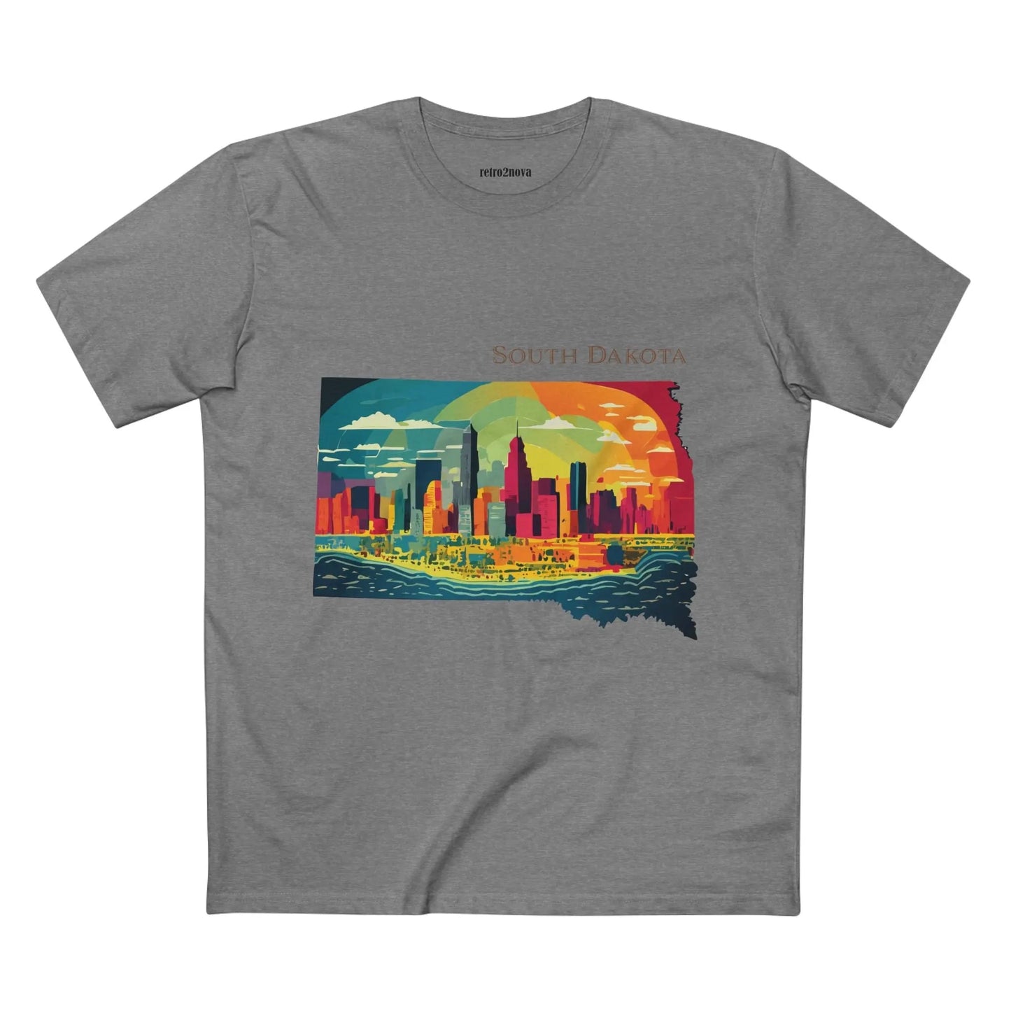 South Dakota State Shirt by Retro2Nova Premium Cotton Tee with Original Art Design