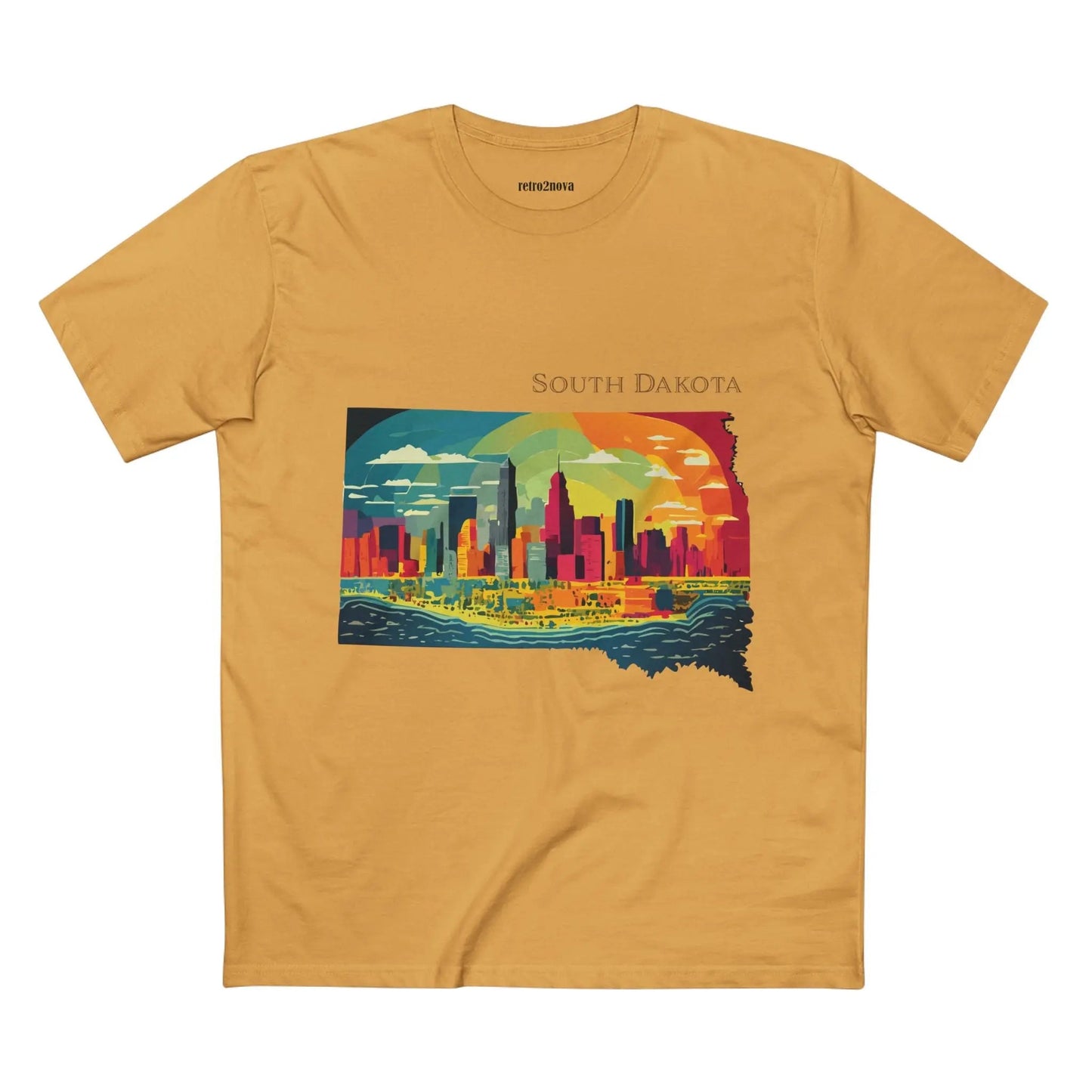 South Dakota State Shirt by Retro2Nova Premium Cotton Tee with Original Art Design