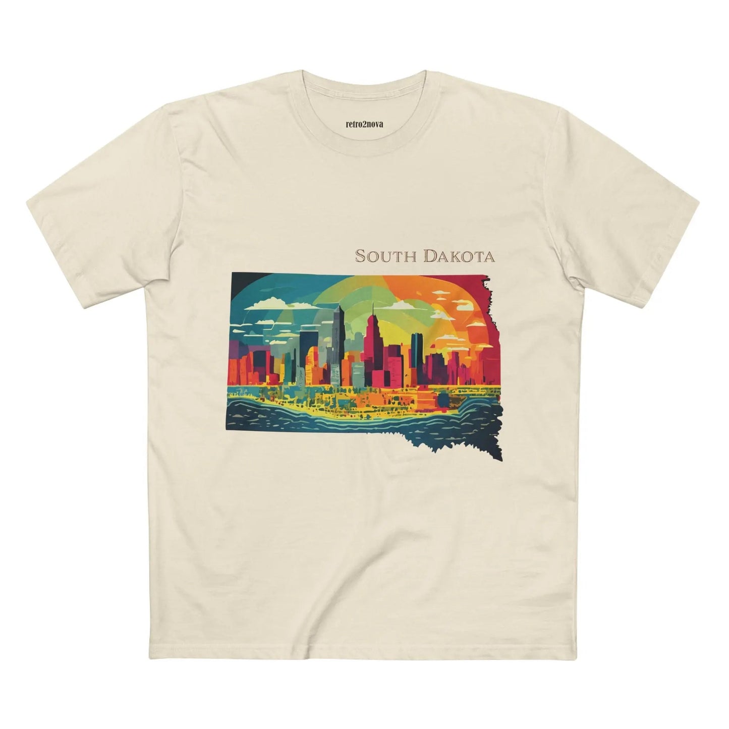 South Dakota State Shirt by Retro2Nova Premium Cotton Tee with Original Art Design
